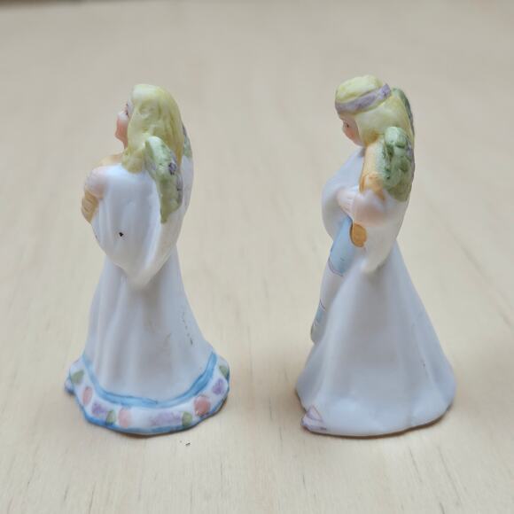 Vintage 1987 ENESCO Statuette Porcelain Bisque Angel Thimble Mini 1 7/8" Tall - Picture 3 of 6